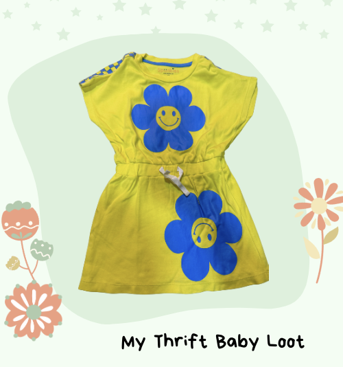Preloved spunkies neon yellow dress (4-5 years)